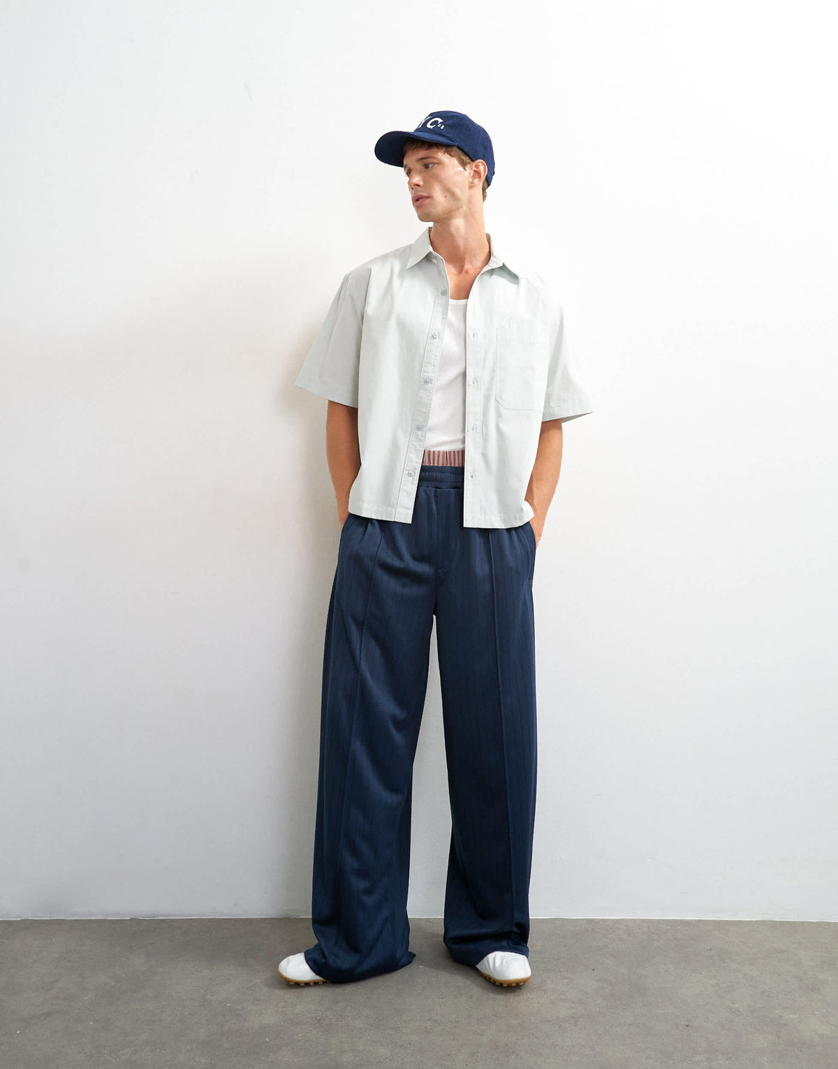 Topman relaxed fit crop poplin shirt in sage