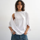 Topshop cape draped tee in white
