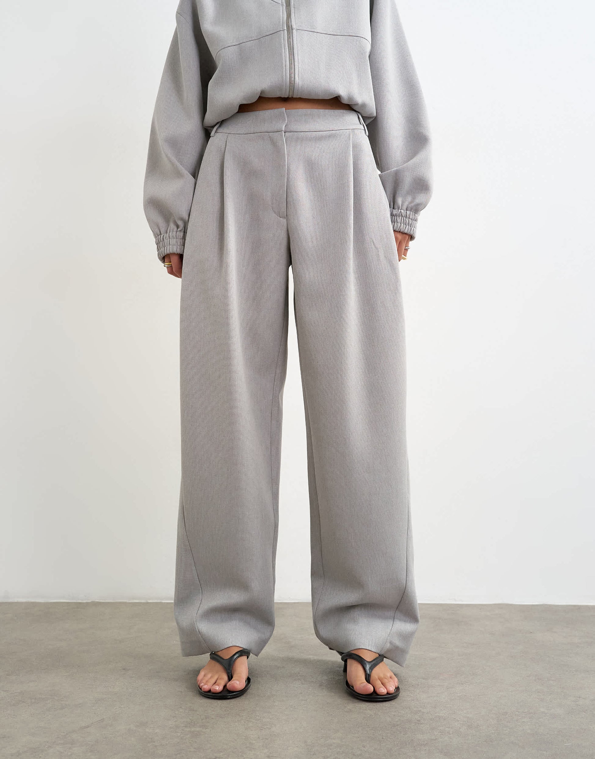 Topshop co ord twisted seam slim trouser in grey 