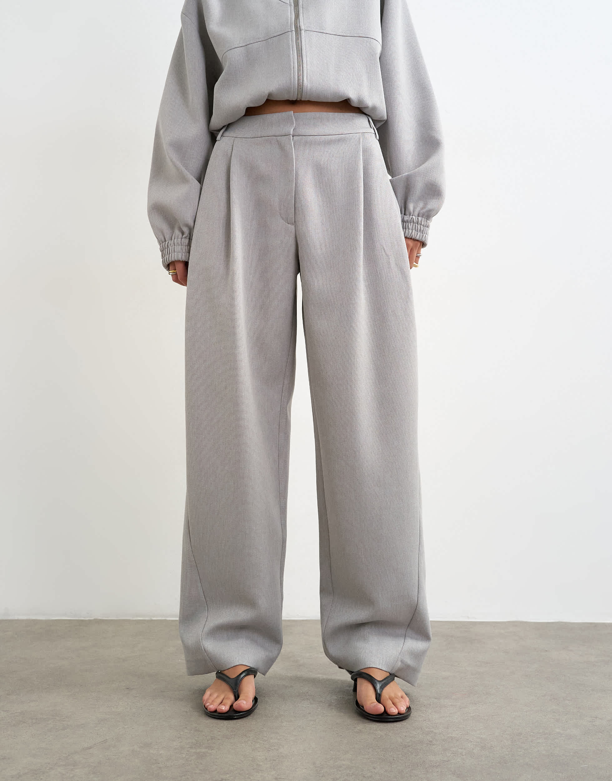 Topshop co ord twisted seam slim trouser in grey 