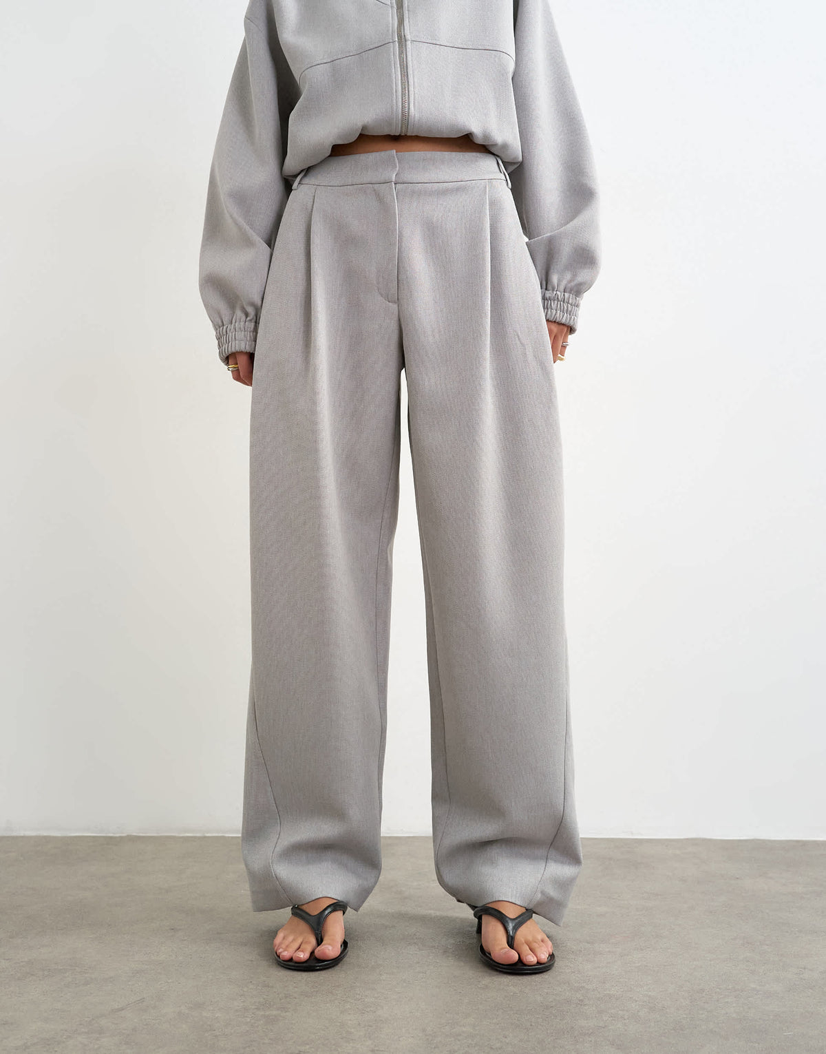 Topshop co ord twisted seam slim trouser in grey 
