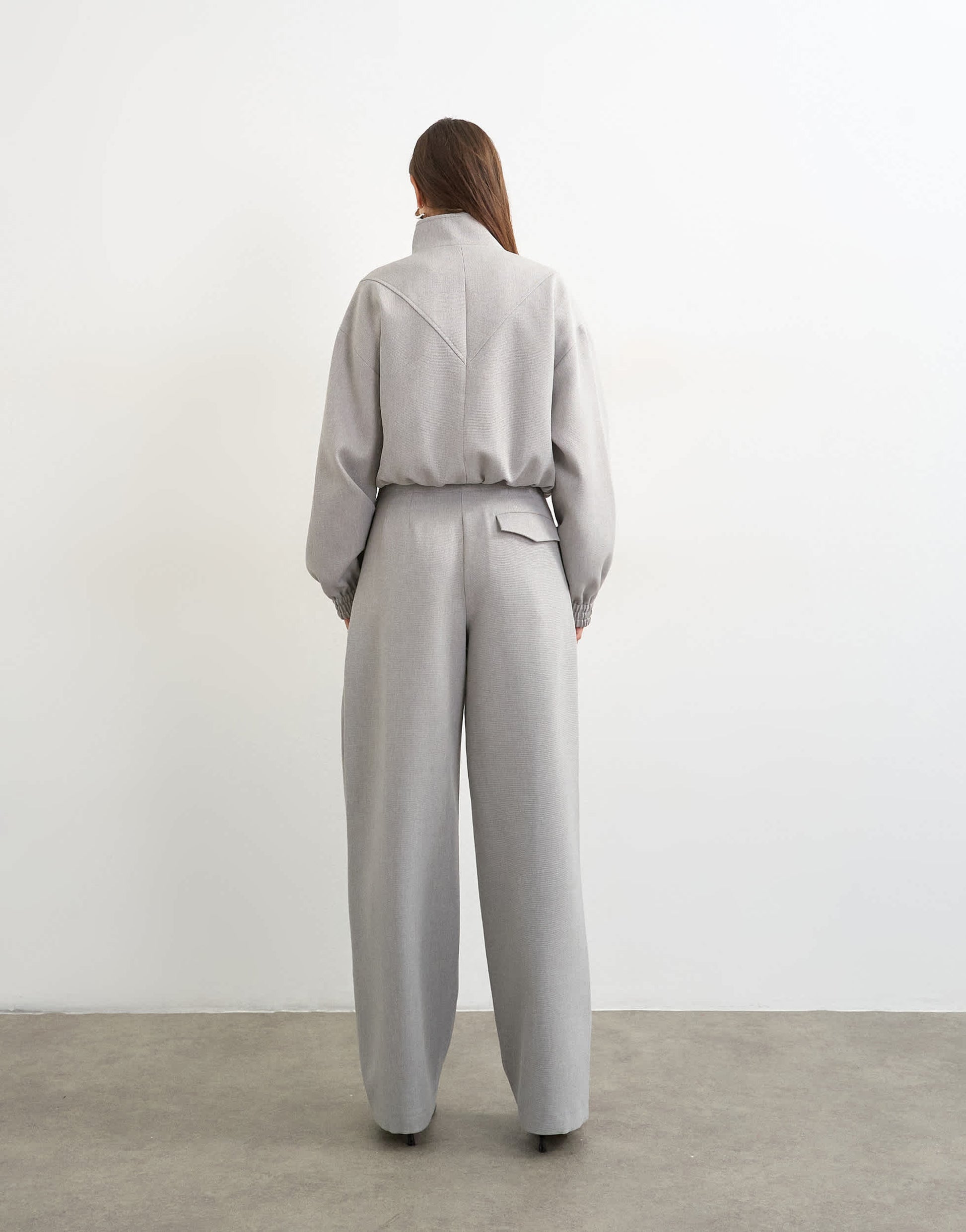 Topshop co ord twisted seam slim trouser in grey 