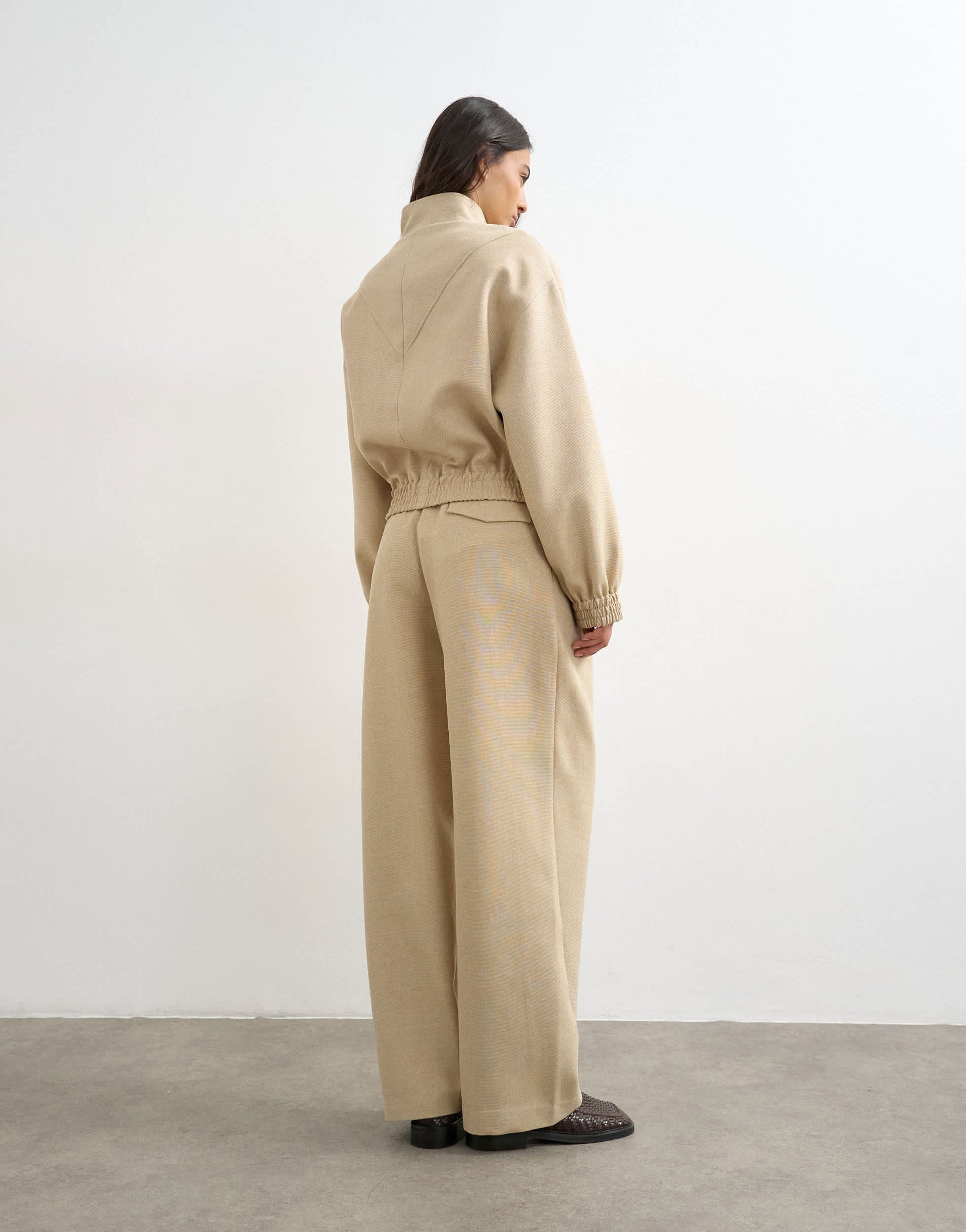 Topshop co ord twisted seam slim trouser in sand