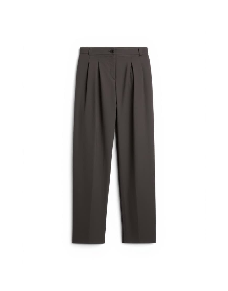 Topshop co ord pleated mid rise trouser in charcoal