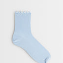 Topshop ribbed frill socks in blue