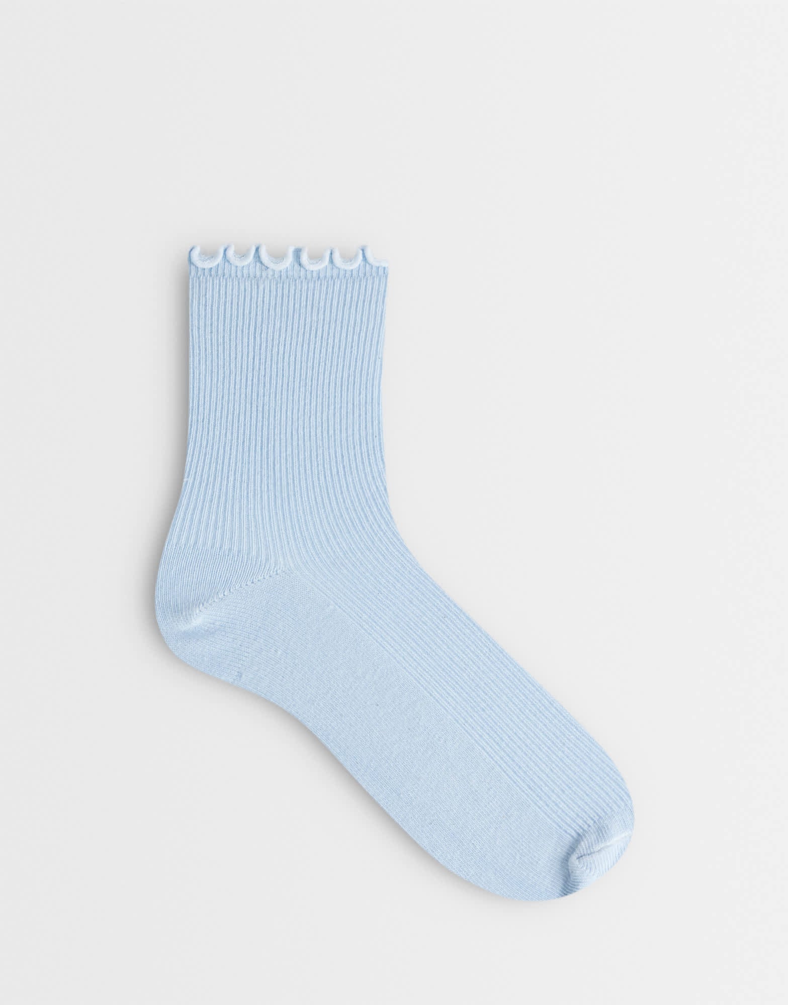 Topshop ribbed frill socks in blue