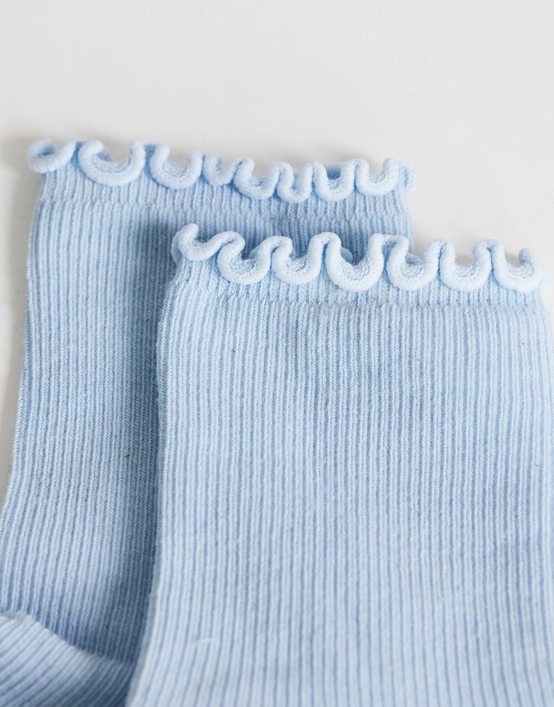 Topshop ribbed frill socks in blue