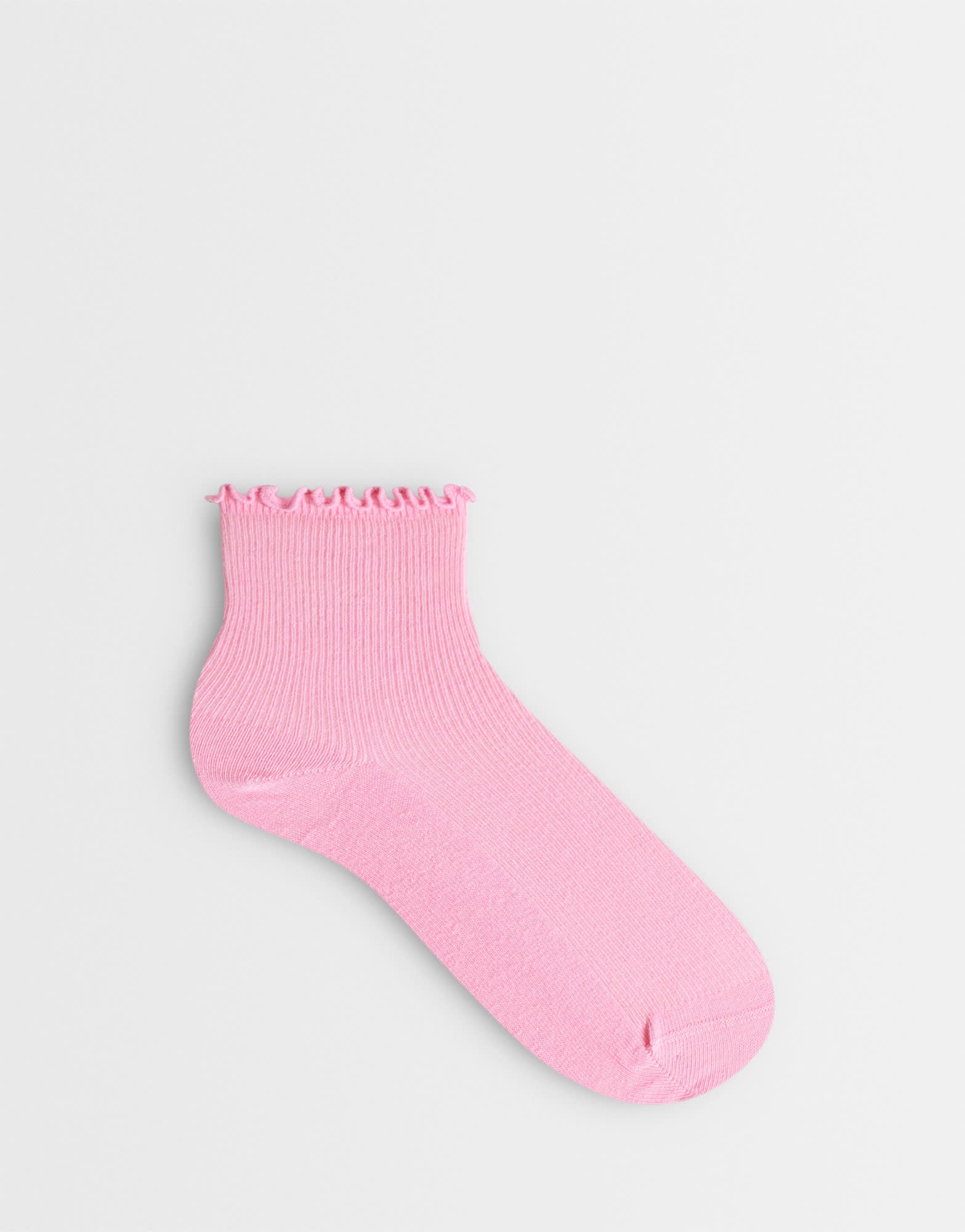 Topshop ribbed frill socks in pink