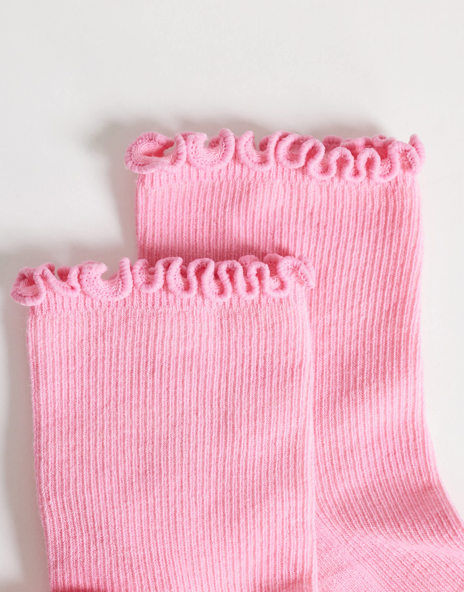 Topshop ribbed frill socks in pink
