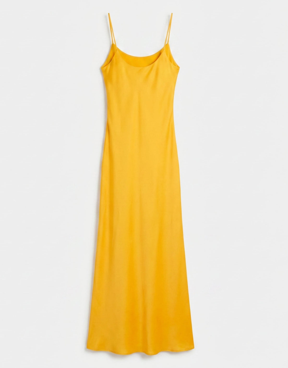 Topshop viscose satin low scoop flood length maxi slip dress in orange