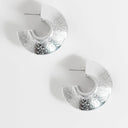 Topshop Cindy textured chunky hoop earring in silver tone