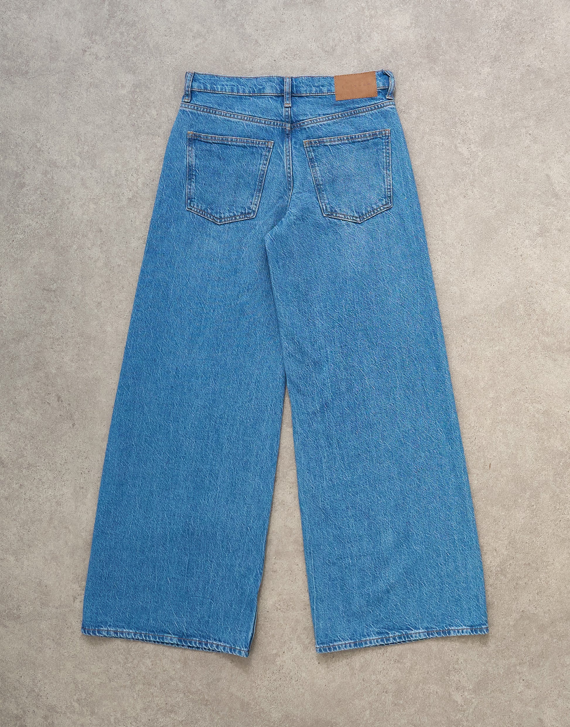 Topshop Horizon mid rise wide leg jean in rich blue