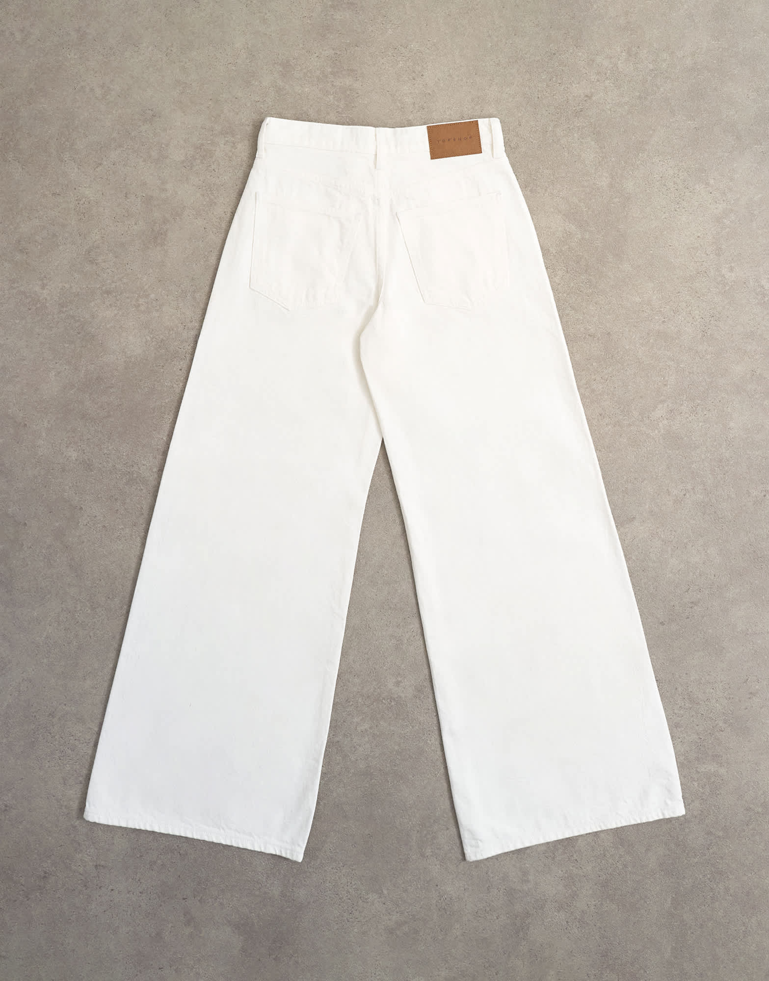 Topshop Horizon mid rise wide leg jean white