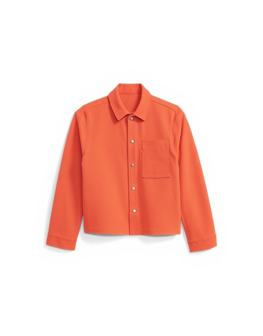 Topman boxy fit jersey shacket in coral