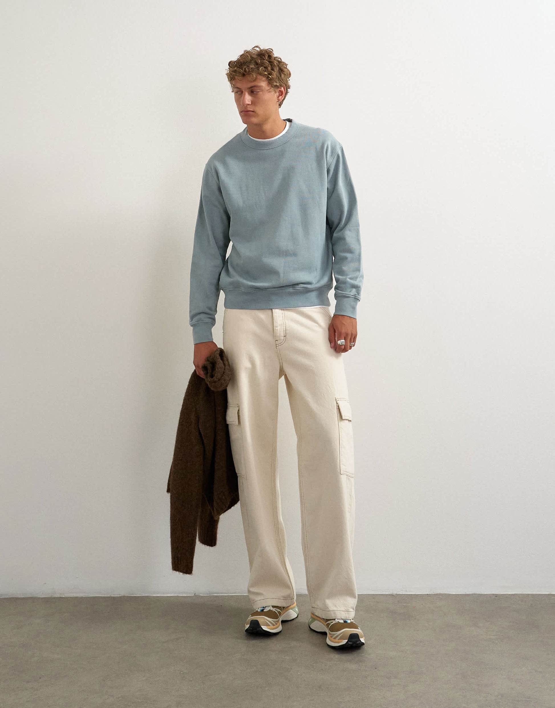 Topman relaxed fit sweatshirt in washed blue