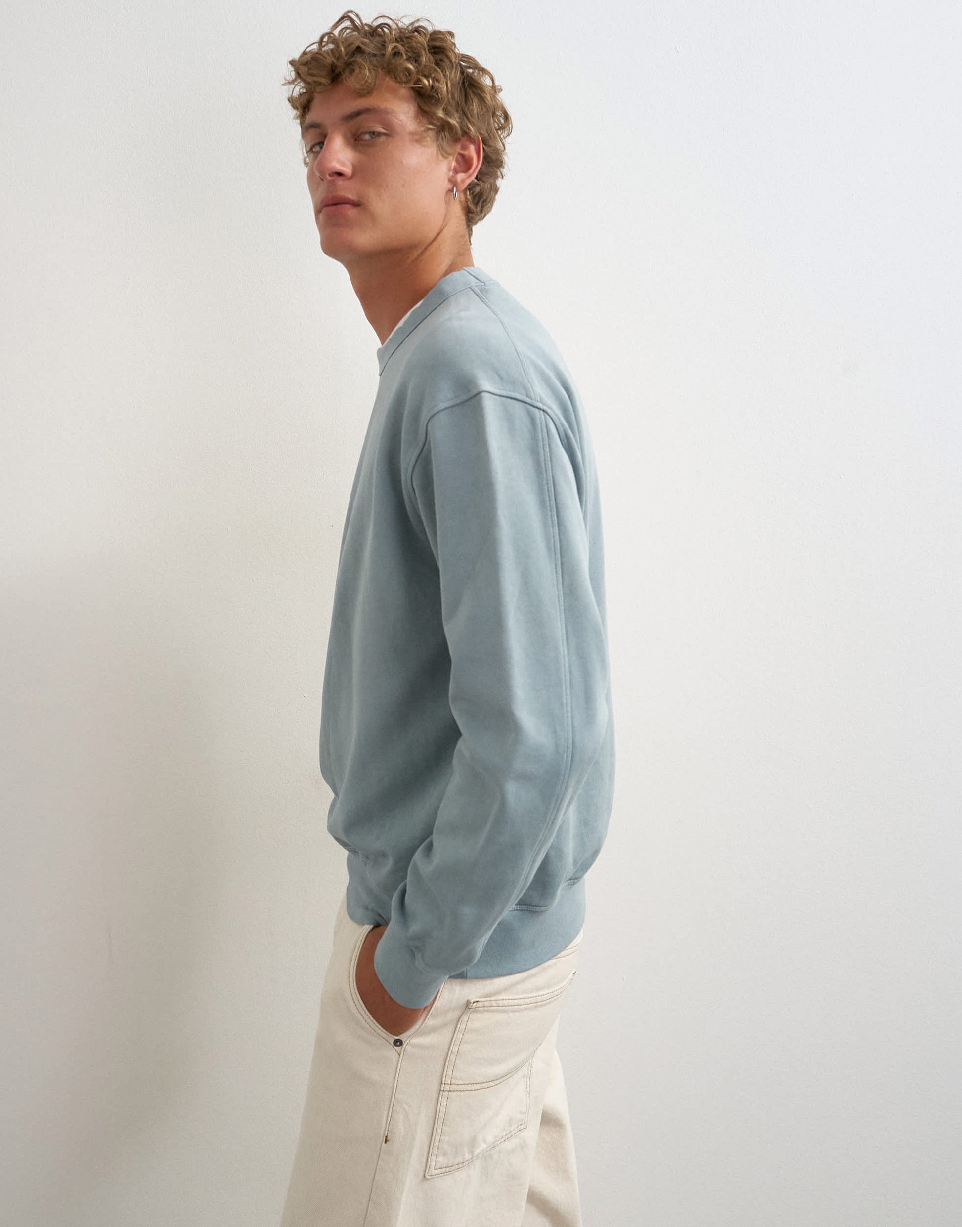 Topman relaxed fit sweatshirt in washed blue