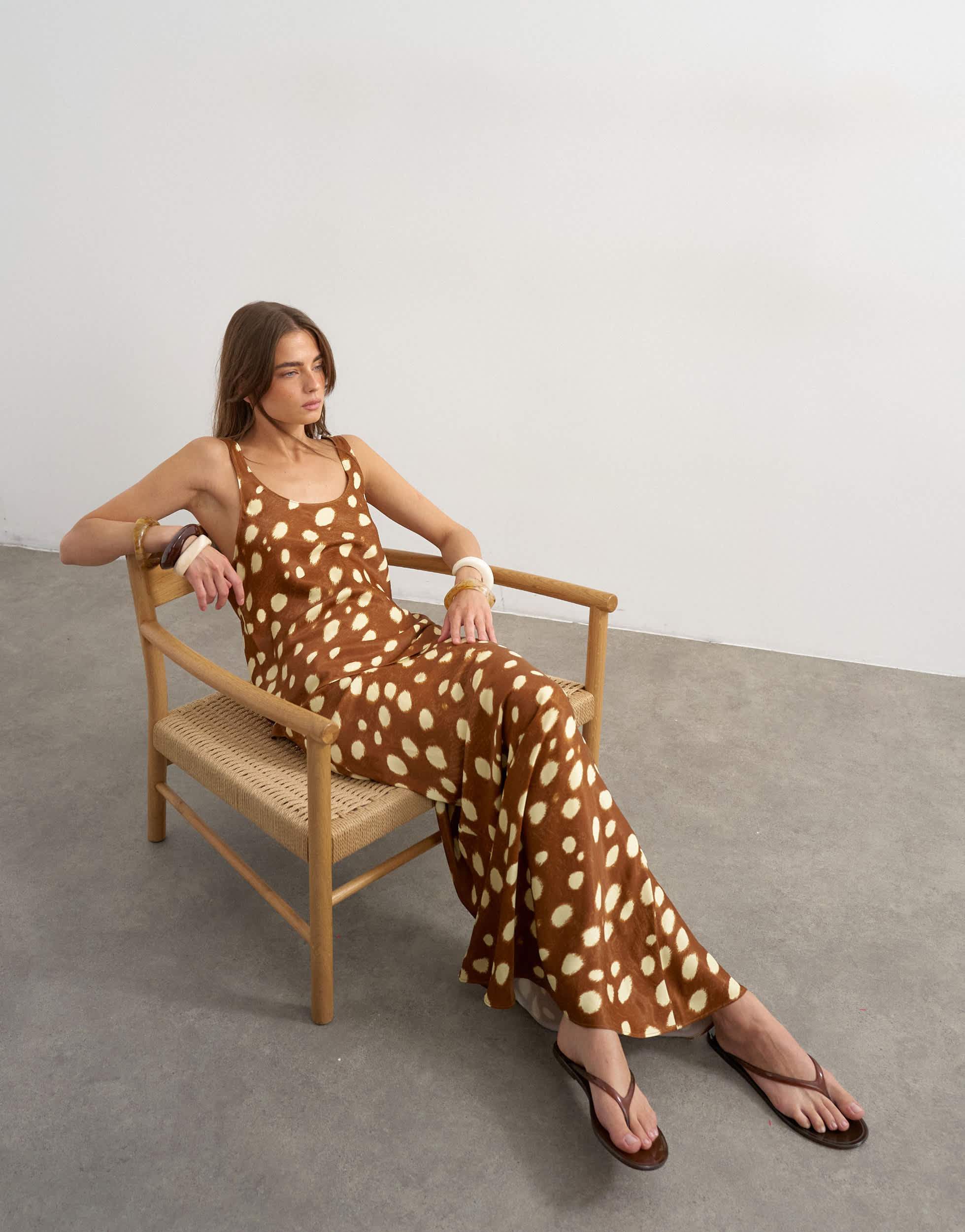 Jupe longue biais en satin Topshop à imprimé cerf