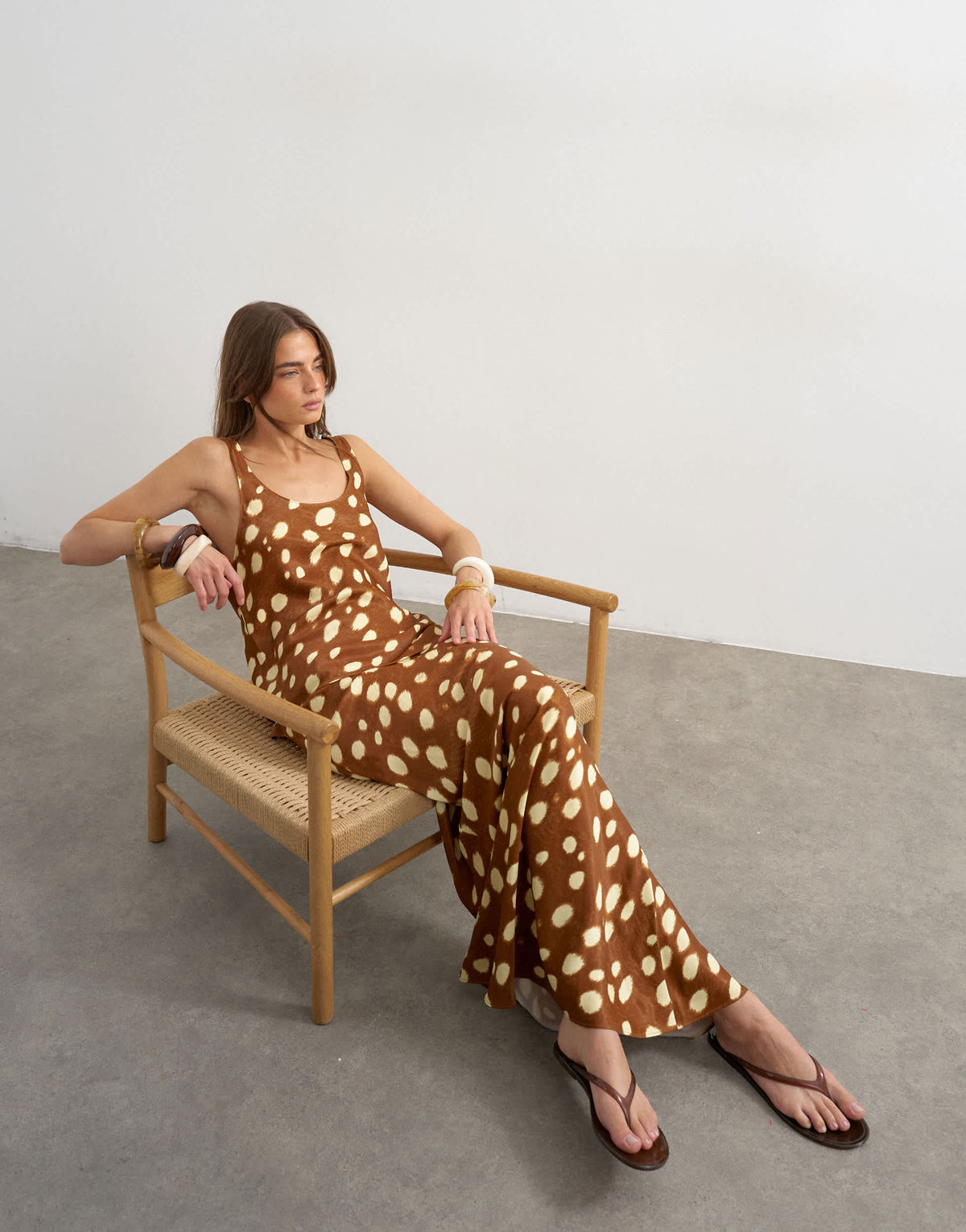Topshop satin bias maxi skirt in deer print