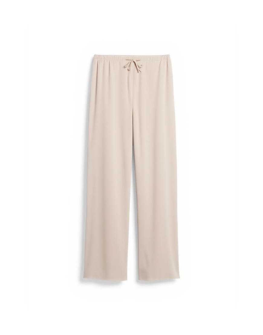 Topshop satin tie waist wide leg trouser in ecru