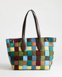 Topshop Myla large patchwork tote in blue