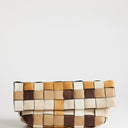 Topshop George oversized clutch bag in neutral weave mix