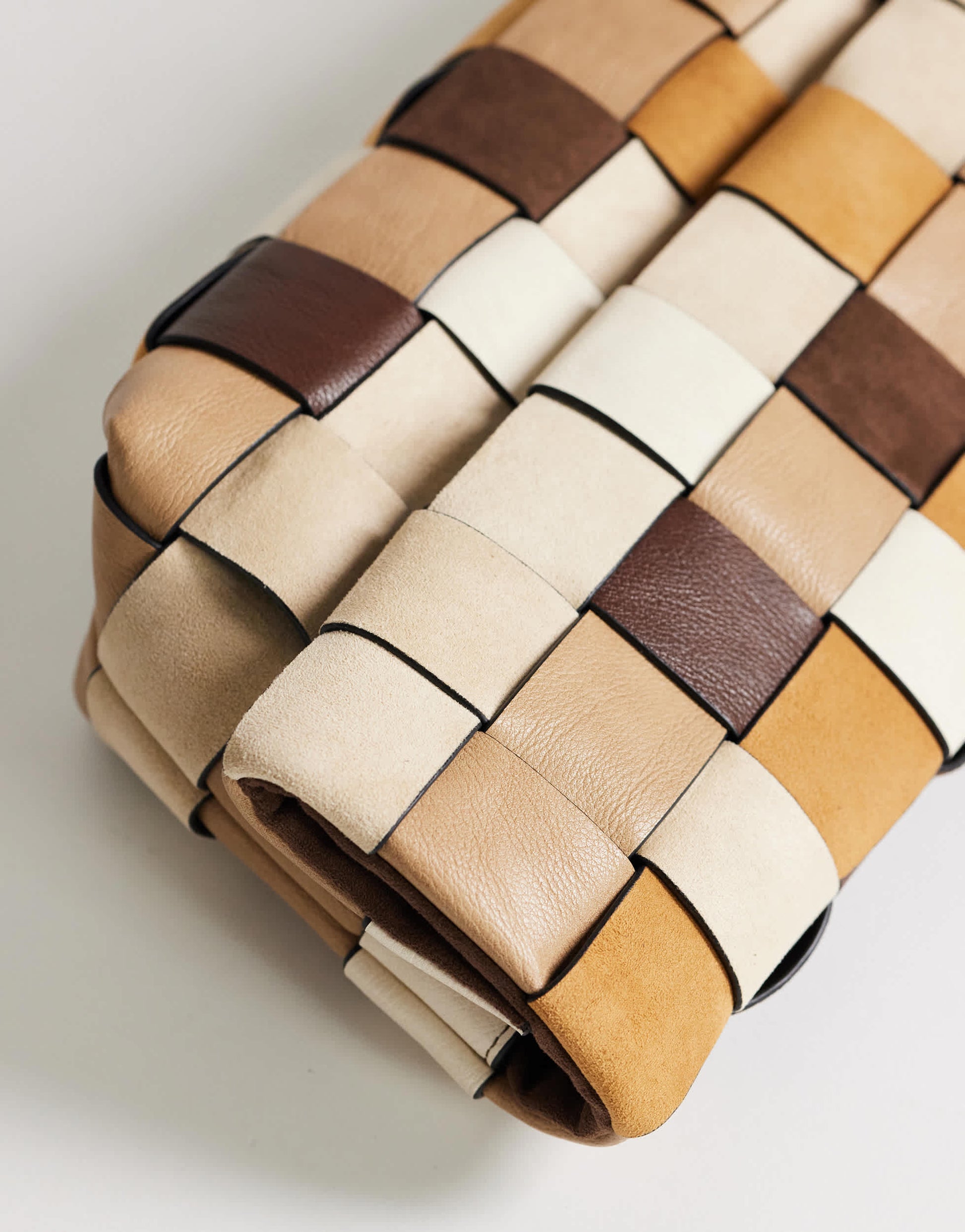 Topshop George oversized clutch bag in neutral weave mix