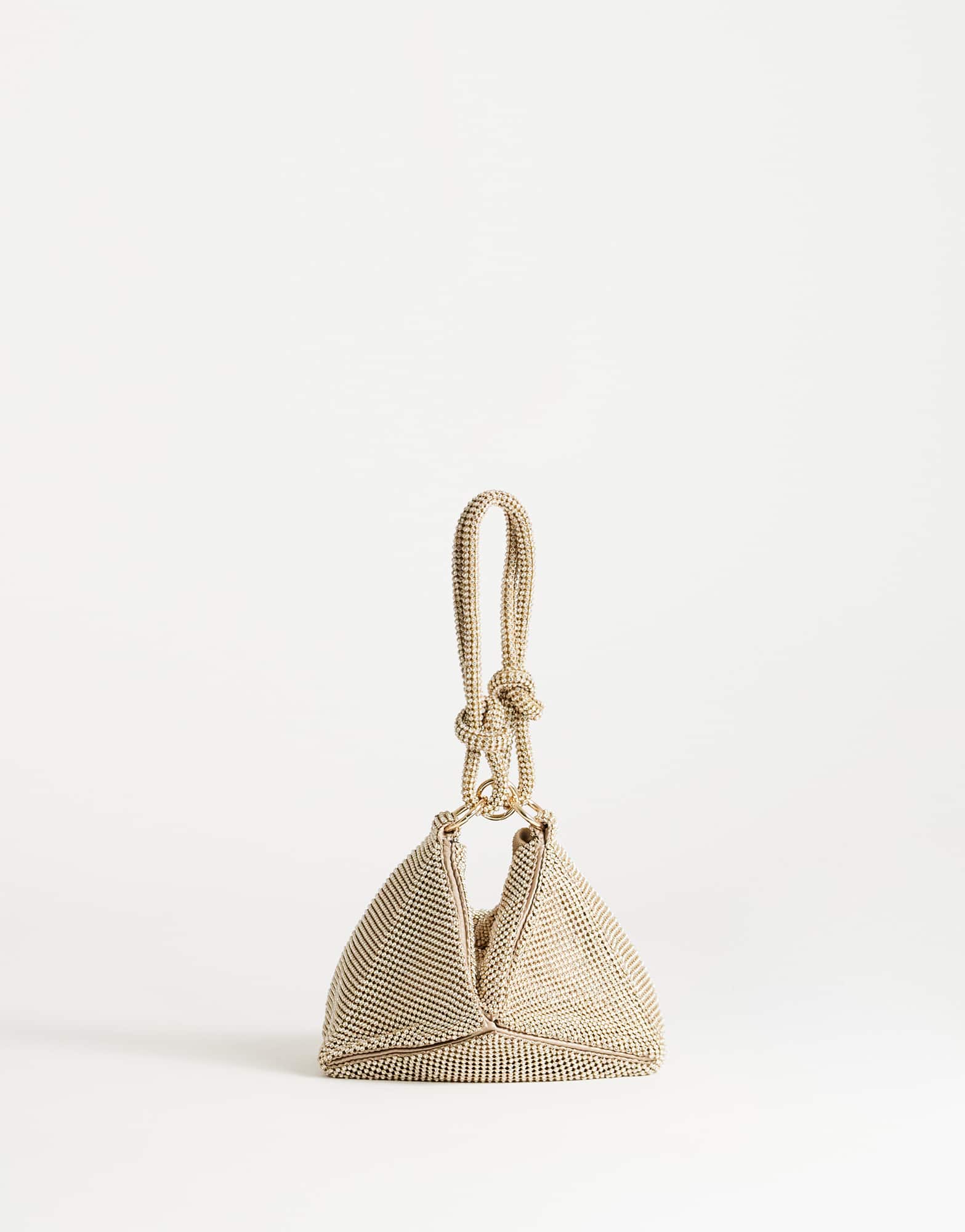 Topshop Jax small embellished asymmetric grab bag in gold