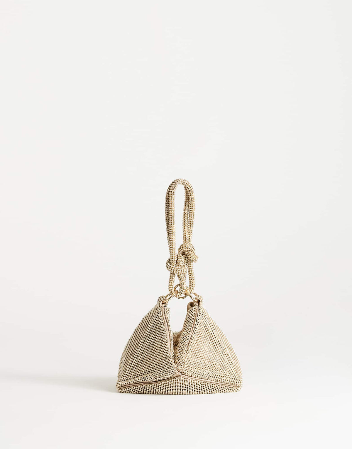 Topshop Jax small embellished asymmetric grab bag in gold