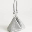 Topshop Jax small embellished asymmetric grab bag in silver