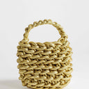 Topshop Morgan small weave grab bag in gold