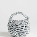 Topshop Morgan small weave grab bag in silver
