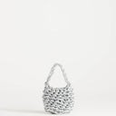 Topshop Morgan small weave grab bag in silver