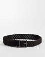 Topshop weave leather belt in brown