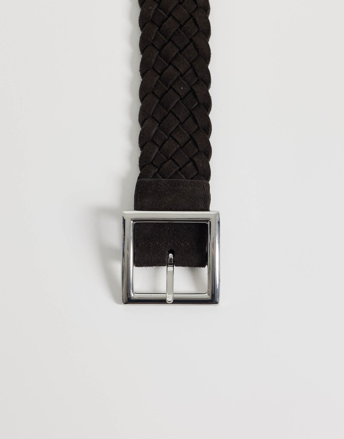 Topshop weave leather belt in brown