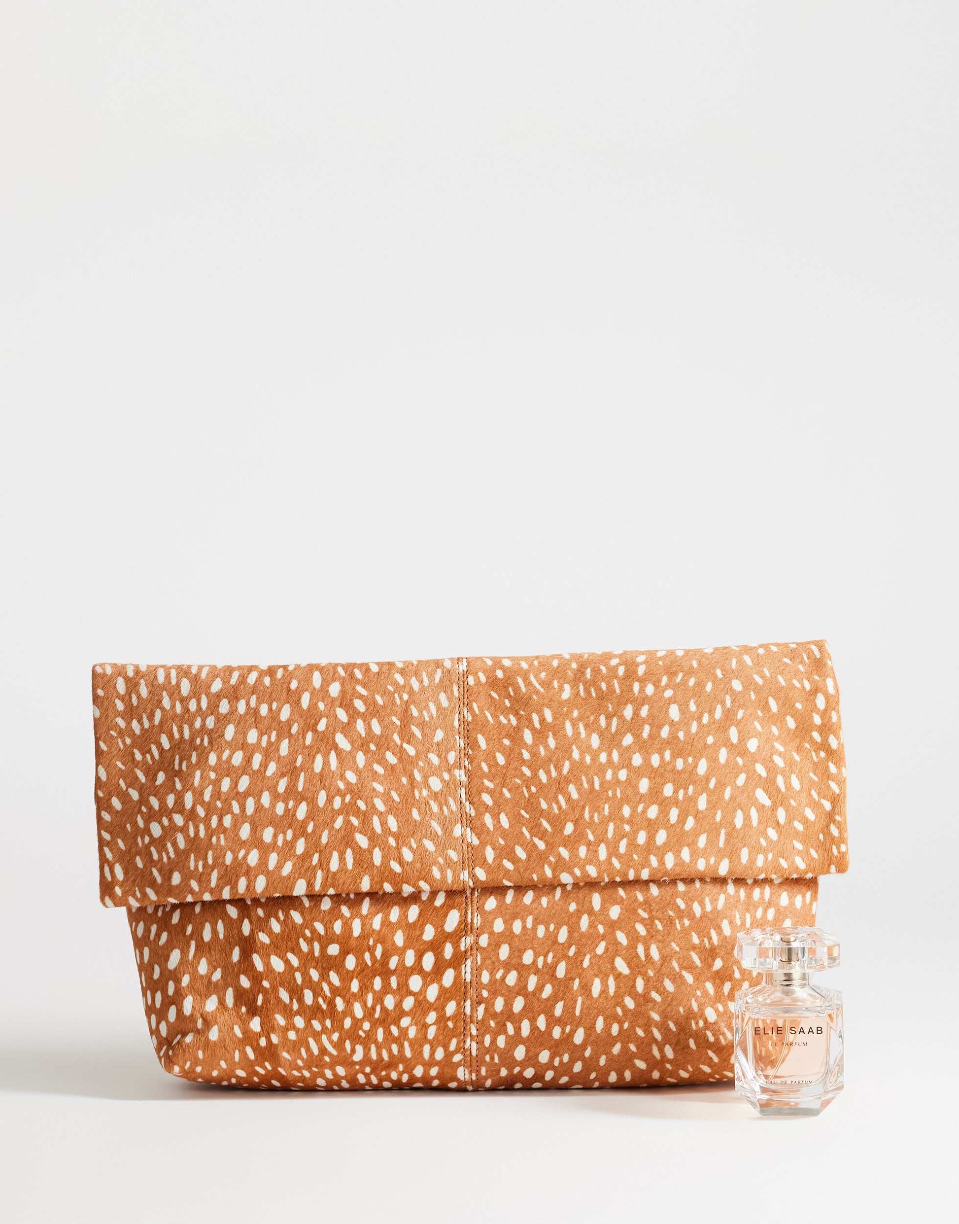 Topshop George oversized clutch bag in deer print