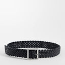 Topshop Gürtel aus geflochtenem Leder in Schwarz