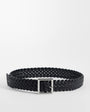 Topshop weave leather belt in black