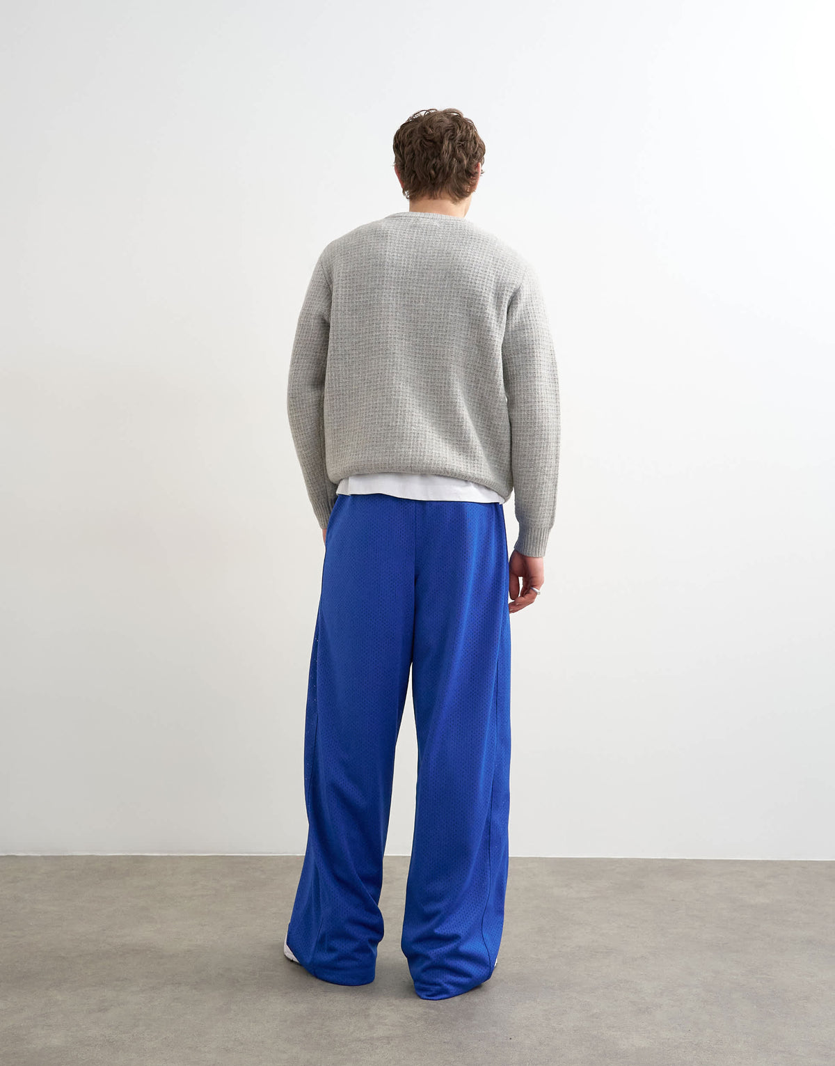 Topman baggy fit airtex jogger in cobalt