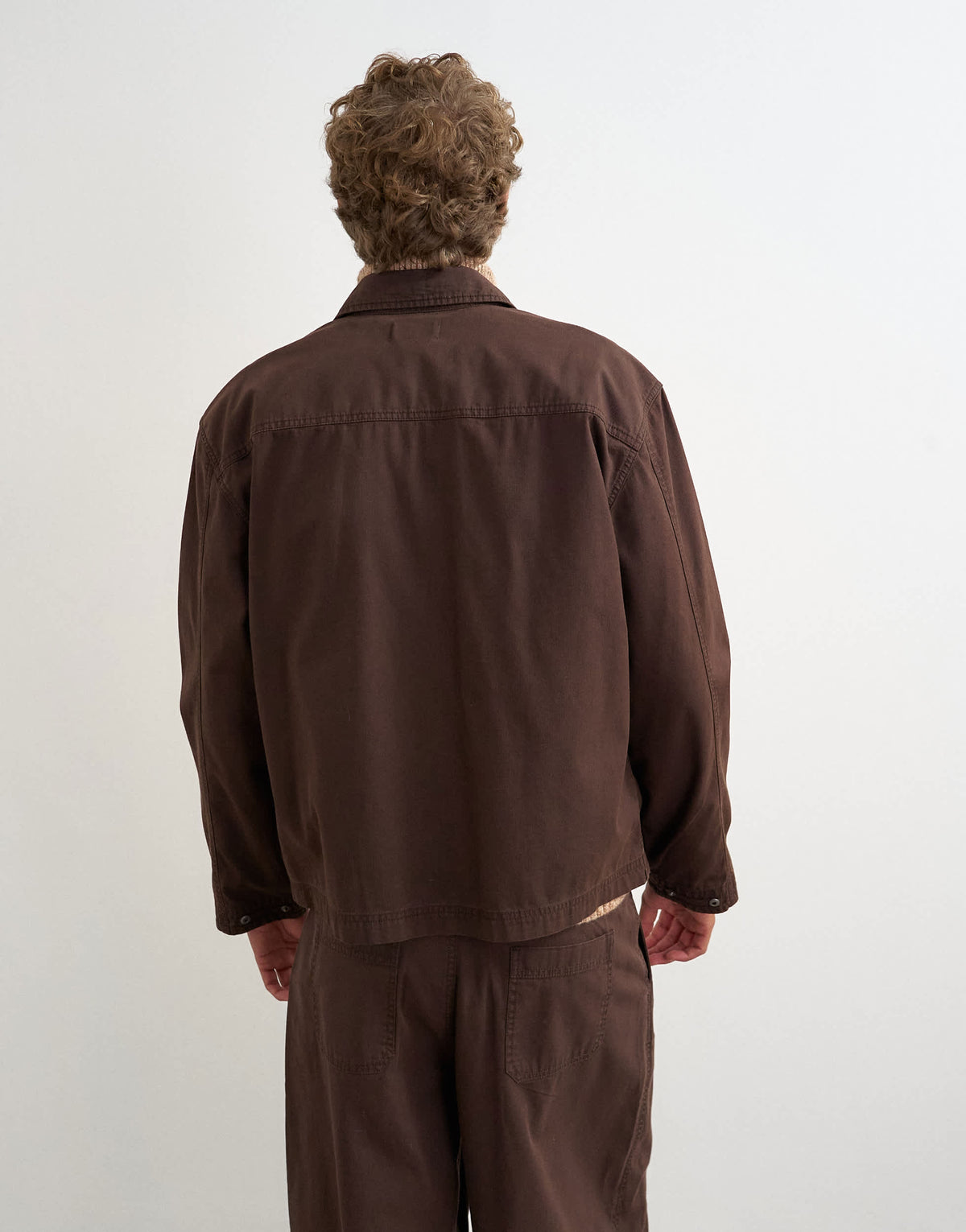 Topman relaxed fit herringbone overshirt in brown
