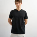 T-shirt Topman classique à col en V noir