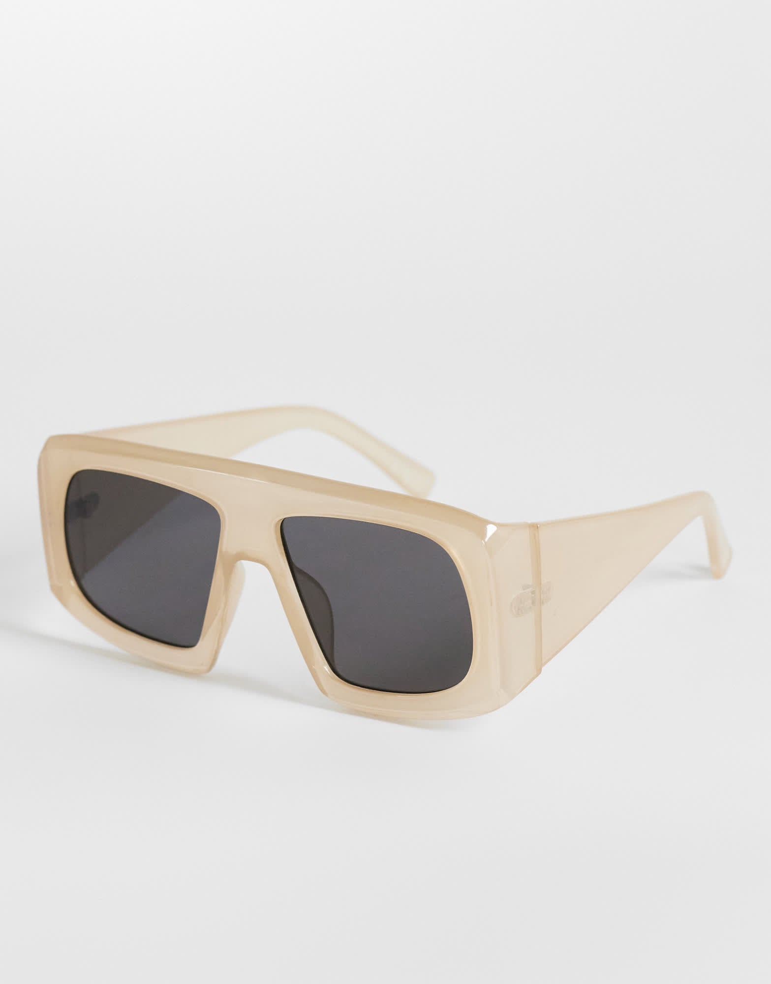 Topshop Cairo chunky square sunglasses in off white