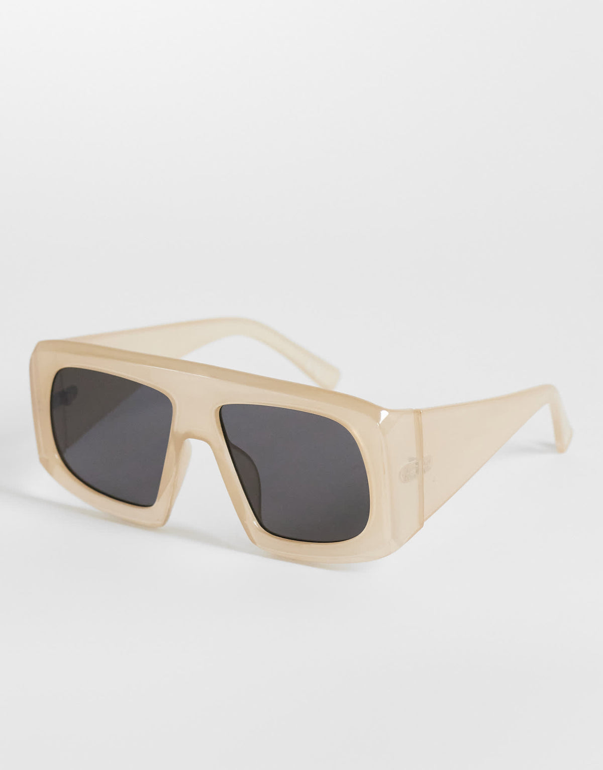 Topshop Cairo chunky square sunglasses in off white