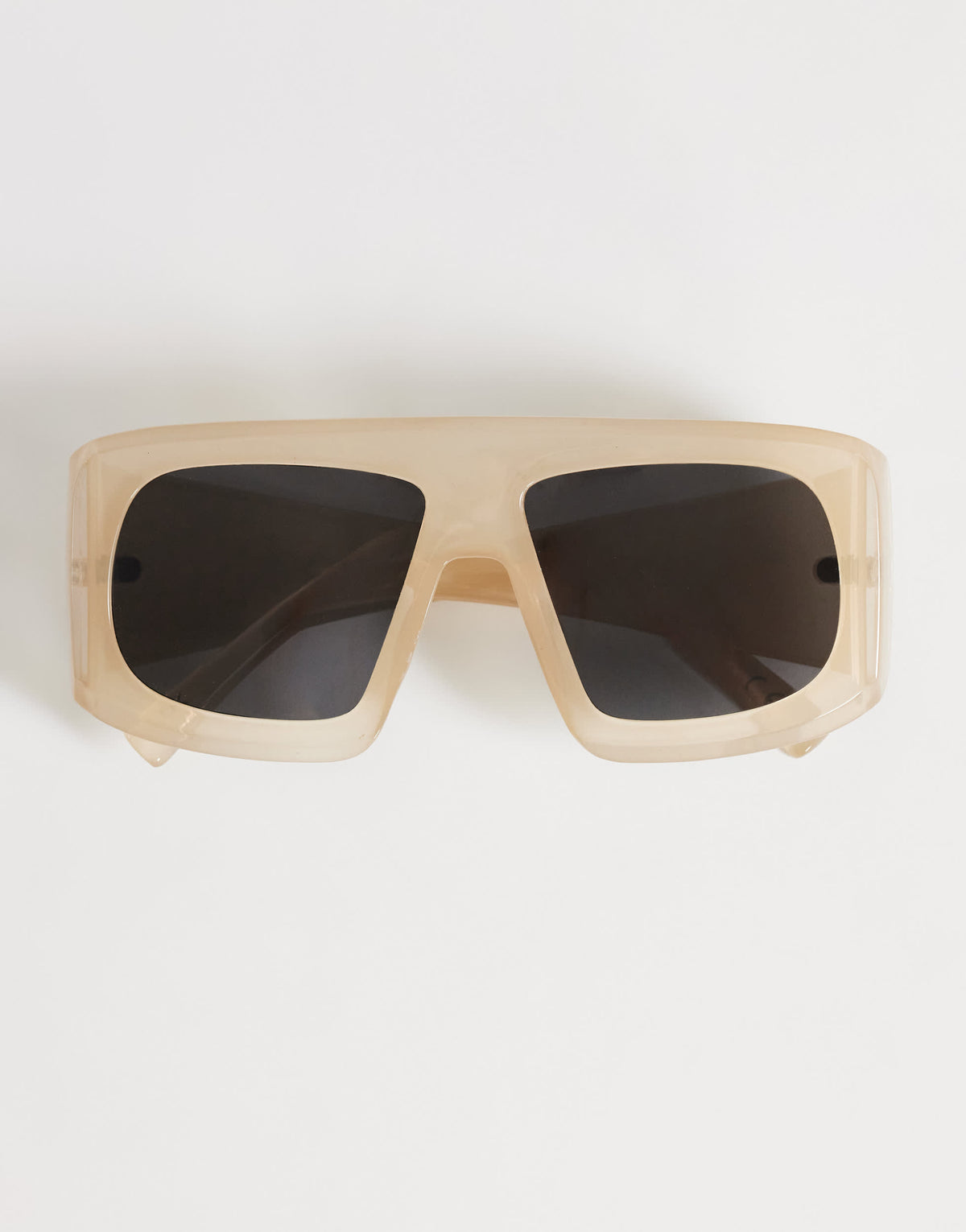 Topshop Cairo chunky square sunglasses in off white