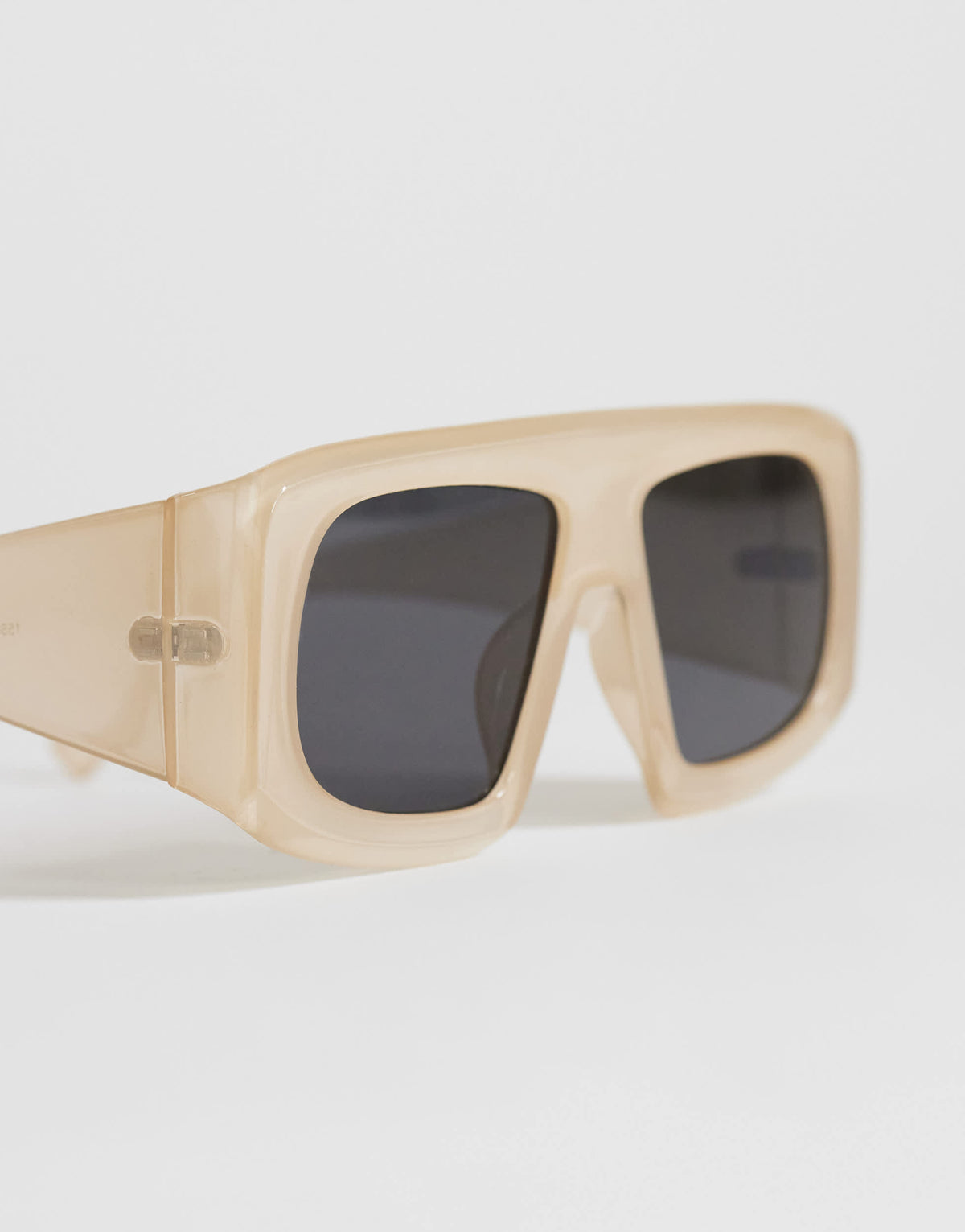 Topshop Cairo chunky square sunglasses in off white