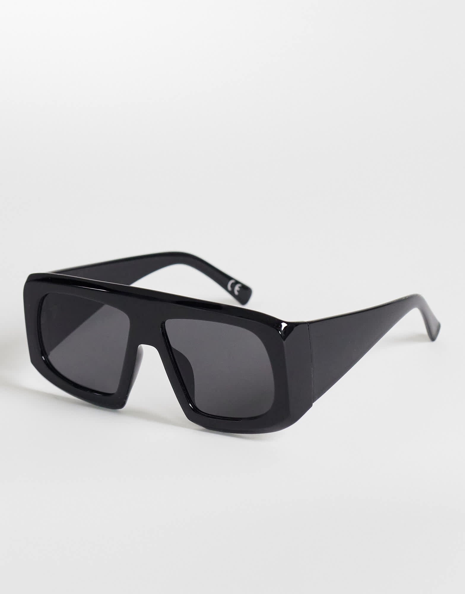 Topshop Cairo chunky square sunglasses in black