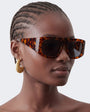 Topshop Cairo chunky square sunglasses in tortoise shell