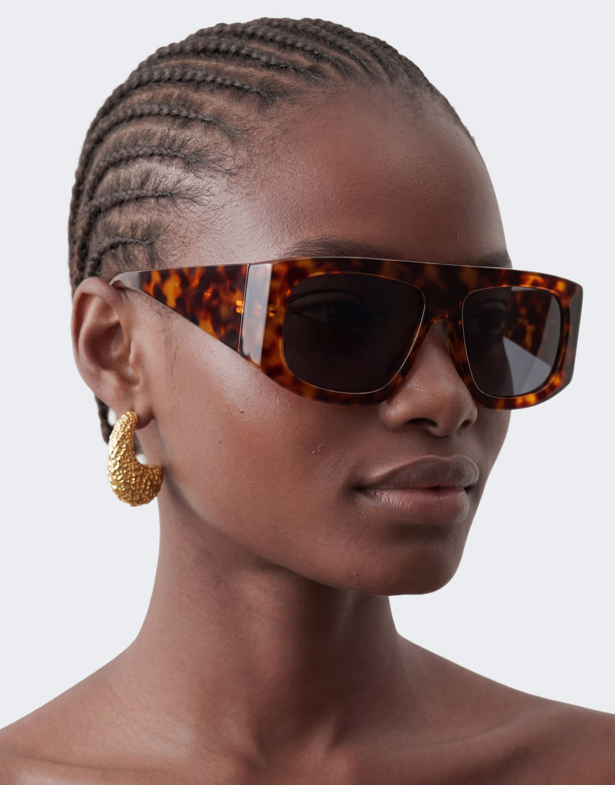 Topshop Cairo chunky square sunglasses in tortoise shell
