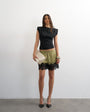 Topshop satin lace insert short in geo print