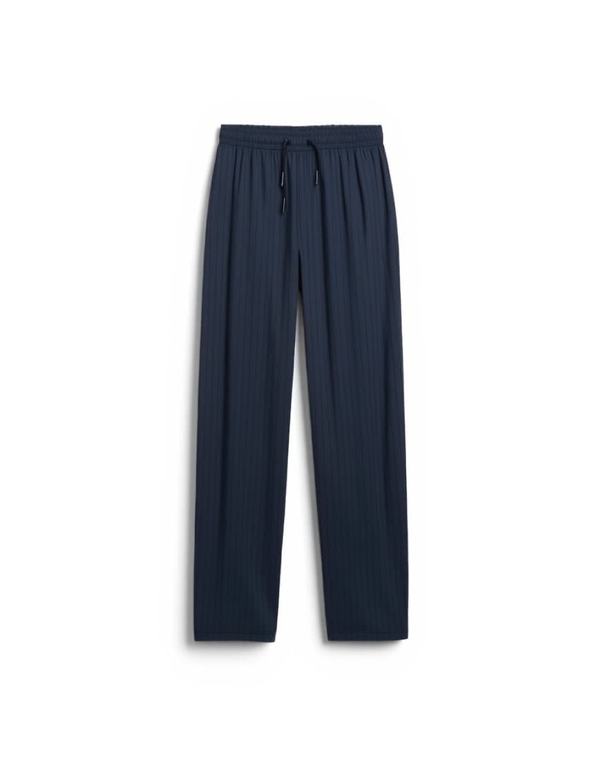 Topman baggy fit stripe tricot jogger in navy
