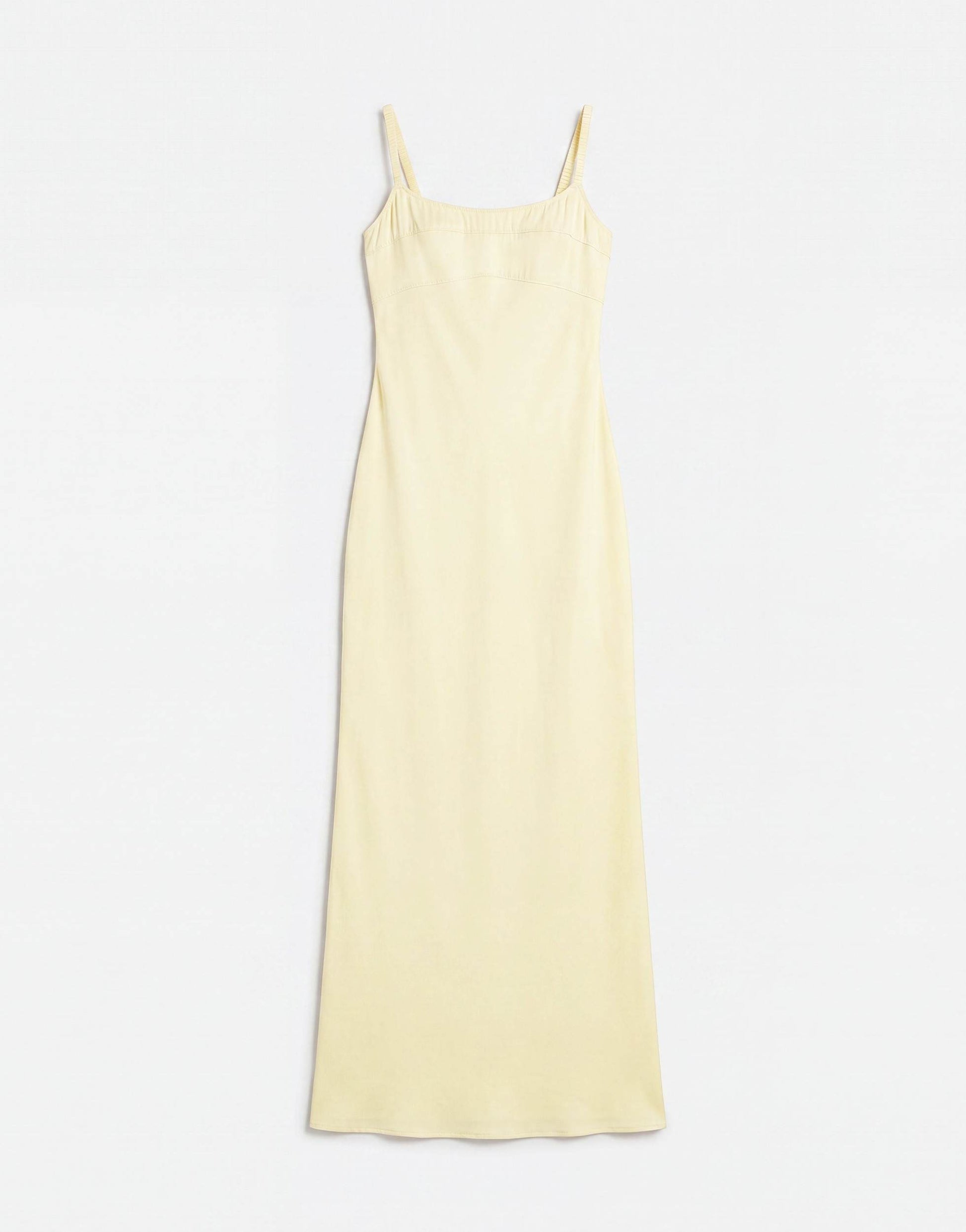 Topshop seam detail strappy satin maxi dress in yellow